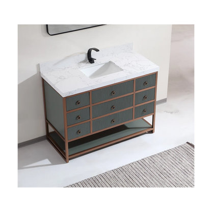 48" Freestanding Standard Single Bathroom Vanity with Top