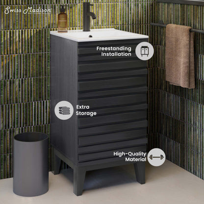 Swiss Madison Cascade 18" Bathroom Vanity in Black - SM-BV560B
