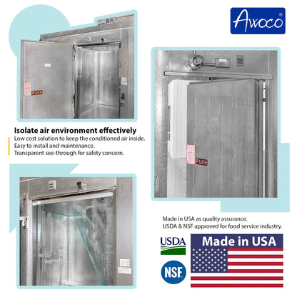 AWOCO Vinyl Strip Curtain Kit 64x90 - Slide-in Strips - Awoco - KSN-STRIPCURTAIN-6490