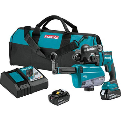 Makita (XRH12TW) 18V LXT️ BR 11/16in AVT SDS-Plus Rotary Hammer Kit with HEPA Dust Extractor - XRH12TW