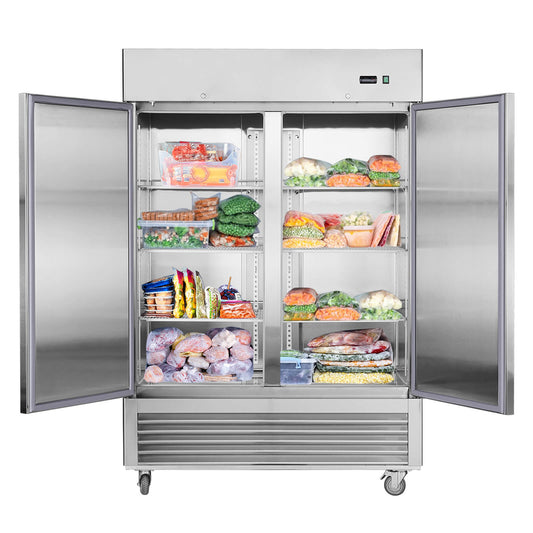 Chery Industrial 54"W Commercial Freezer 42 cu. ft. 2 Solid Door Reach-In Freezer - N818P191848S