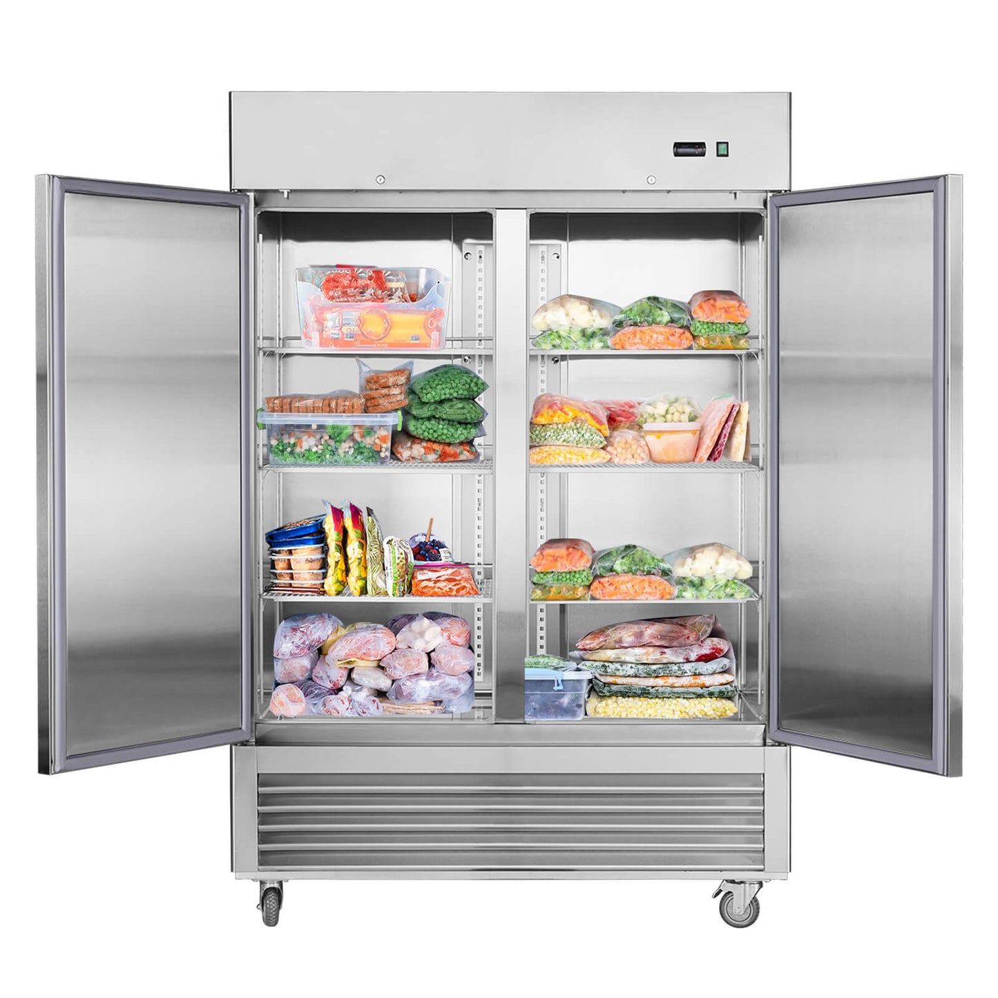 Chery Industrial [CLEARANCE] 54"W Commercial Freezer 42 cu. ft. 2 Solid Door Reach-In Freezer - C_N818P191848S