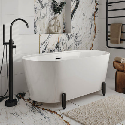 Swiss Madison Monaco 59" Freestanding Bathtub with Matte Black Stand - SM-FB1002MB
