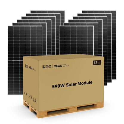 Rich Solar 590 BIFACIAL | 590 Watt Bifacial Solar Panel | Premium Grid-tie or Off-grid Solar Panel for Residential, Commercial, Agriculture  - RS-M590BF-8
