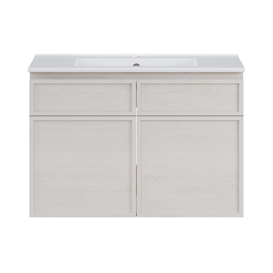 Swiss Madison St. Tropez 30" Wall-Mounted Bathroom Vanity in White Oak with Sink Top - SM-BV0825WO