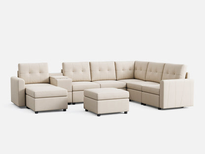 LINSY HOME RUBIK III 5 Seats with 2 Ottomans & Corner & Console - US-LH-SPF-Sofa-S800-F-52111-0-00