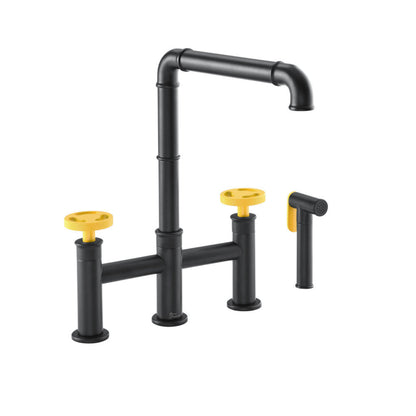 Swiss Madison Avallon Pro Kitchen Faucet in Matte Black & Yellow - SM-KF79EY