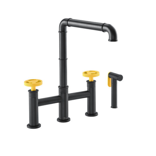 Swiss Madison Avallon Pro Kitchen Faucet in Matte Black & Yellow - SM-KF79EY