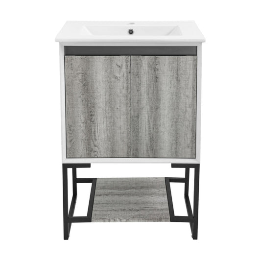 Swiss Madison Marseille 24 Single, Two Doors, Open Shelf Bathroom Vanity - SM-BV142