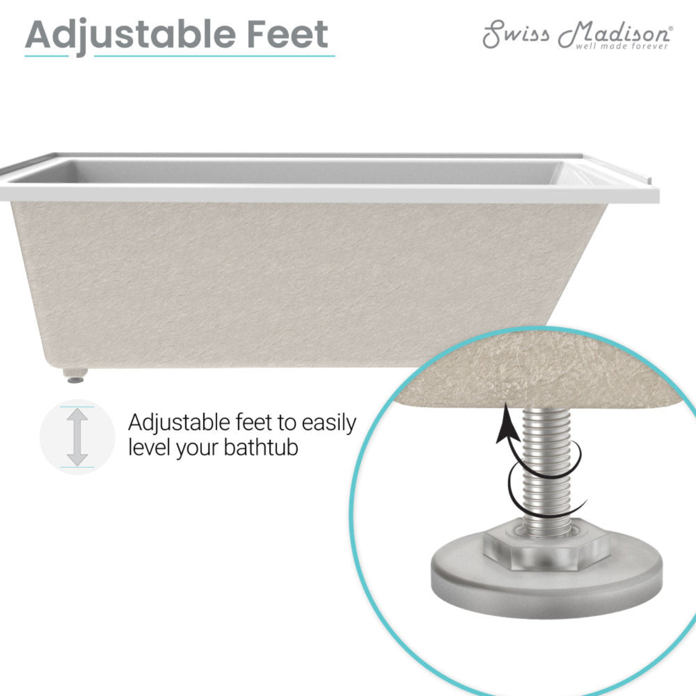 Swiss Madison Voltaire 54 x 30 Right Drain Soaking Alcove Bathtub in Glossy White - SM-AB563