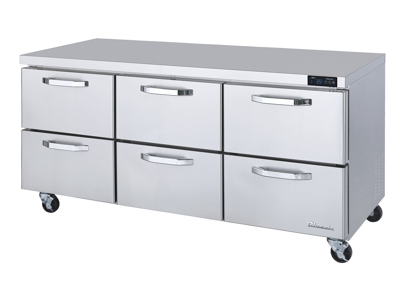 Blue Air BLUR72-D6-HC | 72" Wide 6 Drawer Undercounter Refrigerator - BLUR72-D6-HC