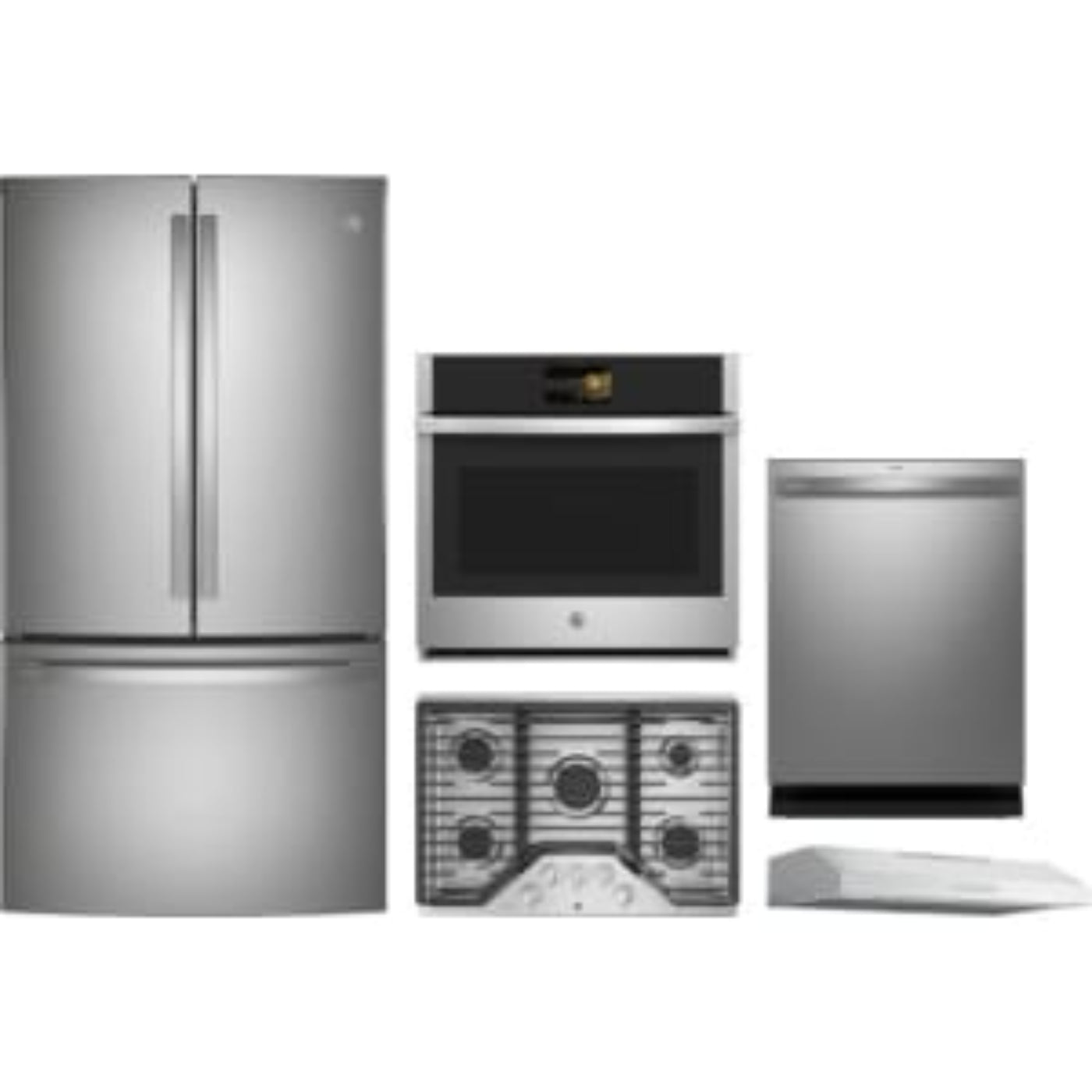 GE Appliances Profile 5-Piece Package 36 Counter-Depth French-Door and 30 Gas Cooktop and  30 Smart Single Wall Oven and 24 Integrated Smart Dishwasher and 30 Under Cabinet Range Hood - PDT715SYVFS