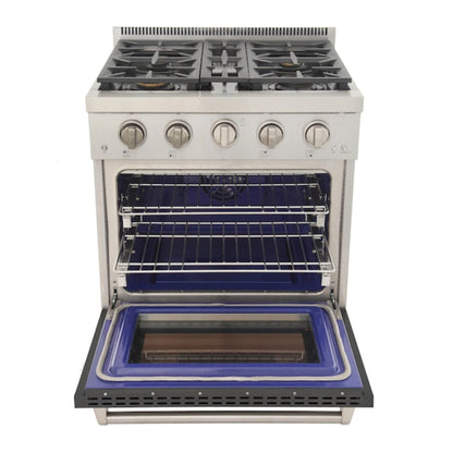 Kucht Professional 30" 4.2 cu. ft. Propane Gas Range in Cement Gray with True Simmer Burners, KFX3000X/LP-GY - KFX3000X/LP-GY