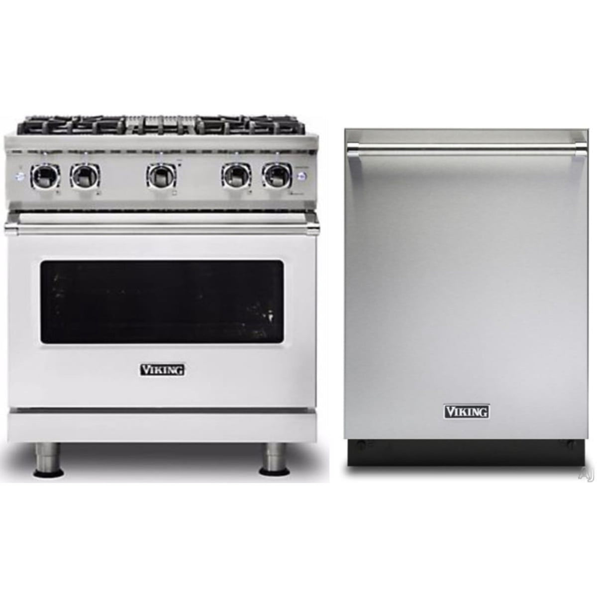 Klein Tools -Piece Package 30 Inch Freestanding Professional Gas Range and 24 Inch Fully Integrated Dishwasher - VGR5304BSS