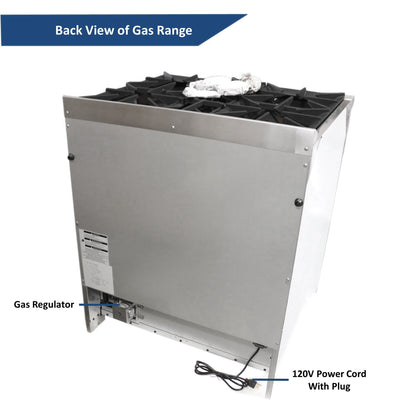 Awoco 30” Freestanding 4 Burners Range with 3.5 cu ft. Convection Oven and 2 Racks - JK30A1-T-NG