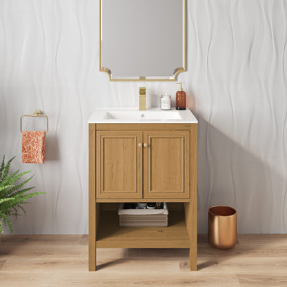 Swiss Madison Chateau 24" Freestanding Bathroom Vanity in Golden Oak with Sink Top - SM-BV240