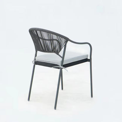 Deko Living 6 Piece Seating Black Outdoor Patio Dining Chairs and Table Set  - COP30803