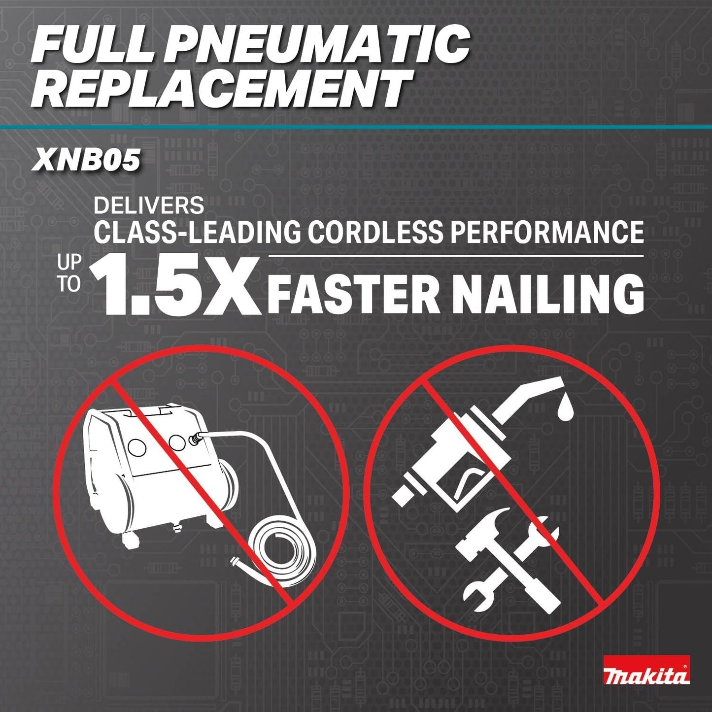 Makita 18V LXT Lithium-Ion Brushless Cordless 2-1/2" Straight Finish Nailer, 16 Ga. (Tool Only) - XNB05Z