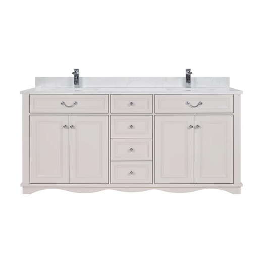 72" Solid Wood Sink Vanity With 1' Artificial Stone Top