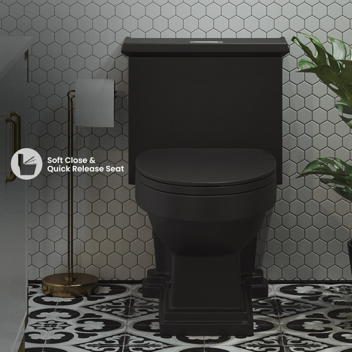 Swiss Madison Voltaire One-Piece Elongated Toilet Dual-Flush 1.1/1.6 gpf in Matte Black - SM-1T113MB