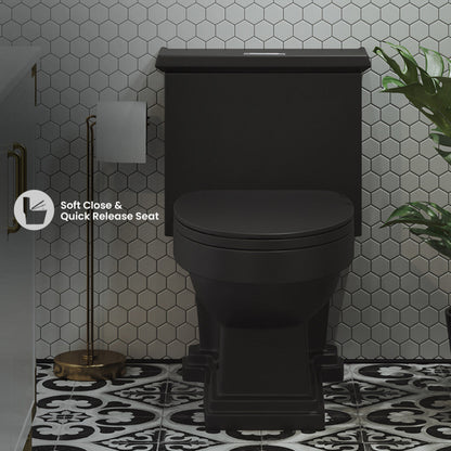 Swiss Madison Voltaire One-Piece Elongated Toilet Dual-Flush 1.1/1.6 gpf in Matte Black - SM-1T113MB