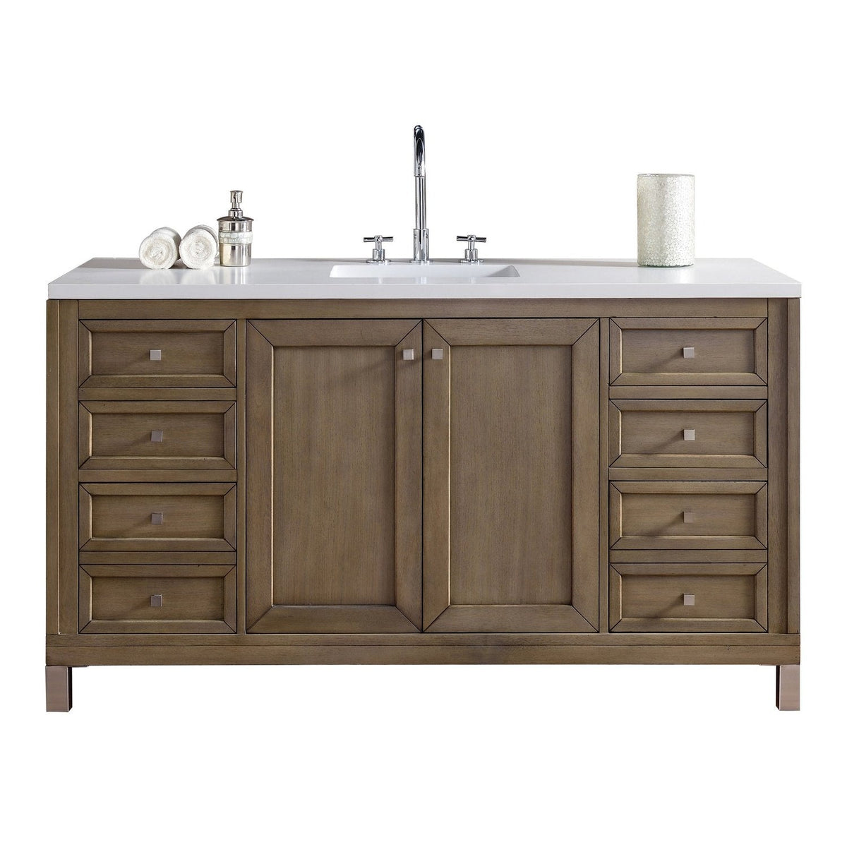 James Martin Vanities Chicago 60" Single Vanity - 305-V60S-WWW-3AF