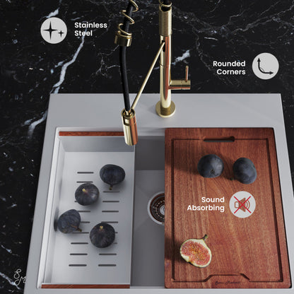 Swiss Madison  Ravi Single Basin 25 x 22 Topmount Kitchen Workstation Sink - SM-KT769