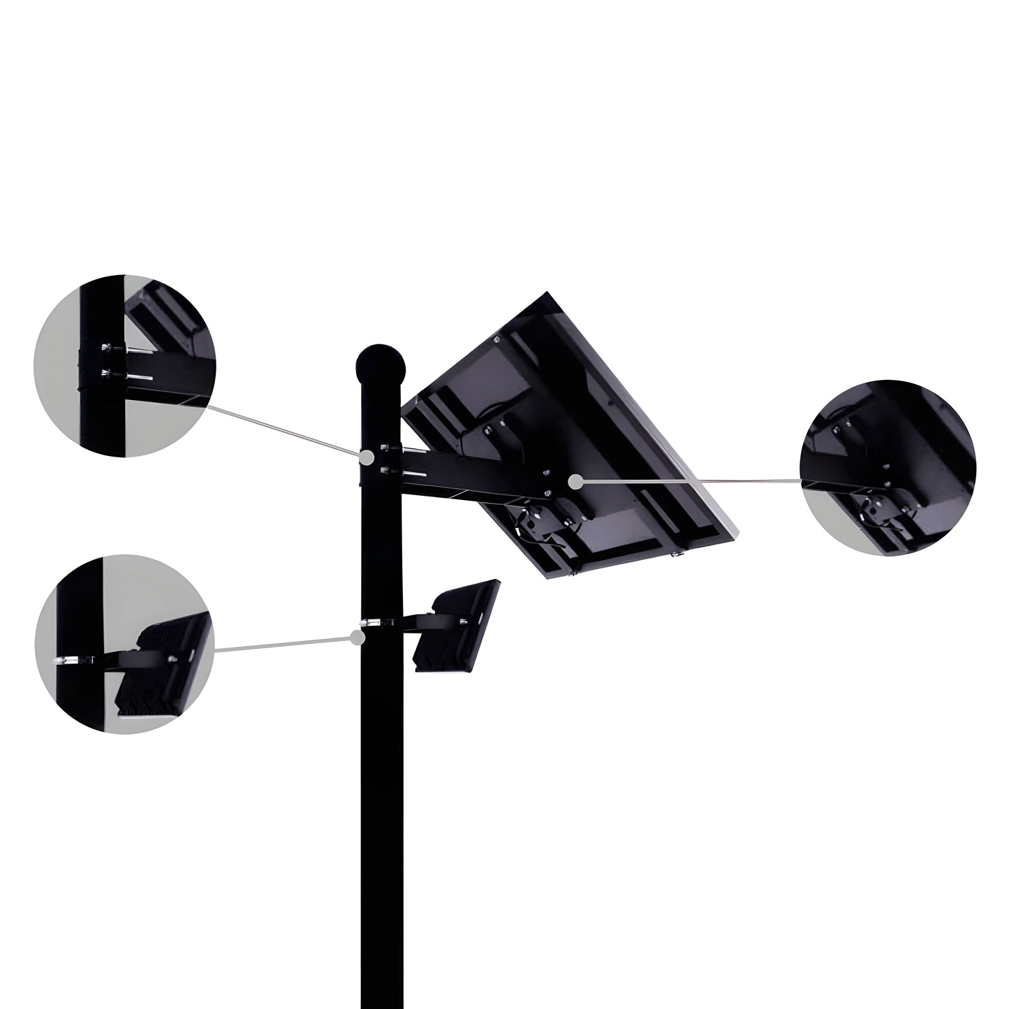 AVS Energy Solar LED Flood Light 30 Watt 4200 Lumens 5000K  - AVS-BLK-30W