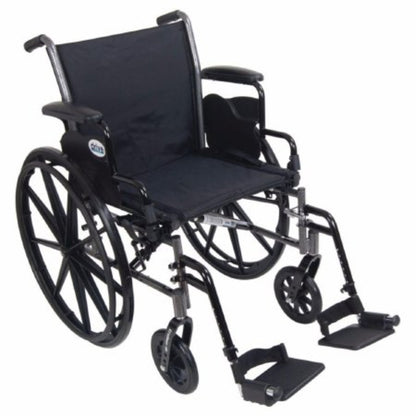 Patterson Medical - Lightweight Wheelchair Dual Axle Desk Length Arm Swing-Away Footrest Black Upholstery 18 Inch Seat Width Adult 350 lbs. Weight Capacity - 565464