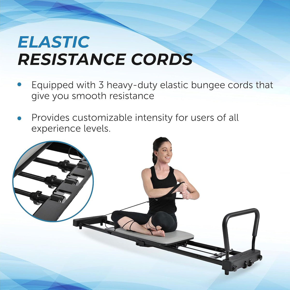 Stamina AeroPilates 287 Folding Pilates Workout Reformer Machine w/o Rebounder - 79739