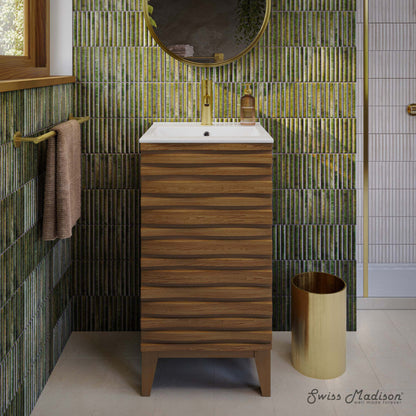 Swiss Madison Cascade 18" Bathroom Vanity in Brown Oak - SM-BV560WN