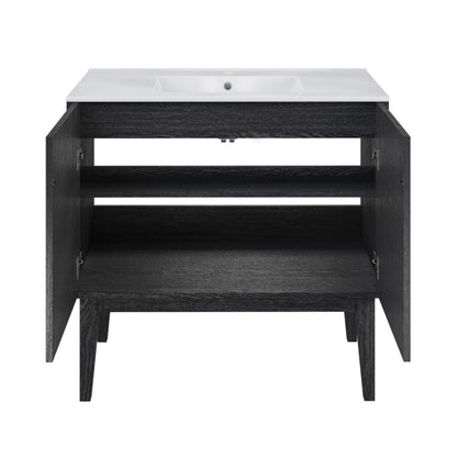 Swiss Madison Bosse 36" Freestanding Bathroom Vanity in Black Oak with Sink Top - SM-BV8802AO