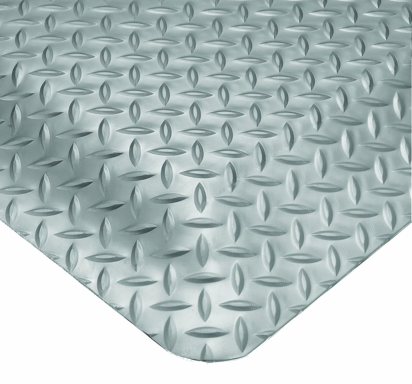 Wearwell Diamond-Plate SpongeCote UltraSoft Mat, 2' Width x 75' Length x 15/16" Thickness, Gray - 414.1516x2x75GY