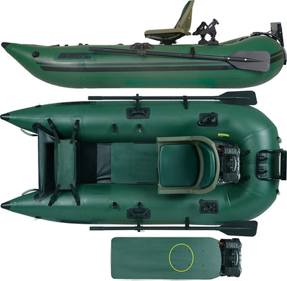 Sea Eagle 285 Inflatable Portable Frameless Fishing Pontoon Boat Pro Package Green 285FPBK_P New - 285FPBK_P