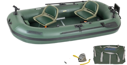 Sea Eagle Stealth Stalker STS10 Inflatable Portable Frameless Fishing Boat Pro Package Green STS10K_P New - STS10K_P