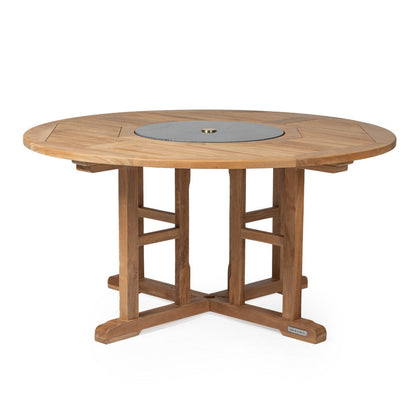 Ash & Ember Luna Grade A Teak 59" Lazy Susan Table - 899233