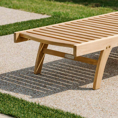 Ash & Ember Hawthorne Grade A Teak Reclining Lounger with Optional Armrests - 899545