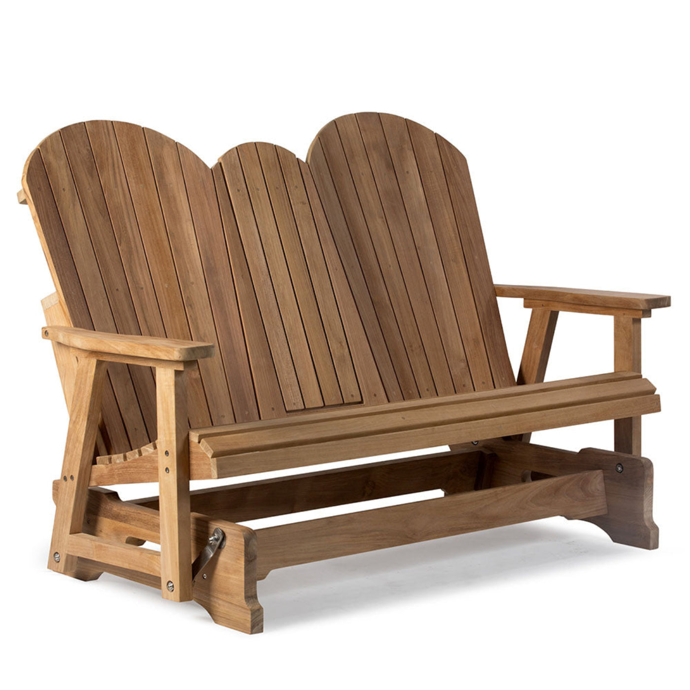 Ash & Ember Savannah Grade A Teak Adirondack Glider Bench - 899670