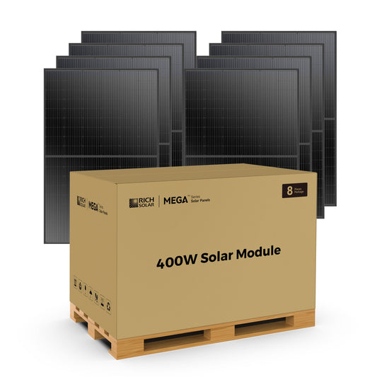 Rich Solar 400 | 400 Watt Solar Panel | Premium Grid-tie or Off-grid Solar Panel for Residential, Commercial, Agriculture  - RS-M400-8