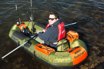 Sea Eagle PackFish 7 Inflatable Boat Deluxe Fishing Package Green Orange PF7K_D New - PF7K_D