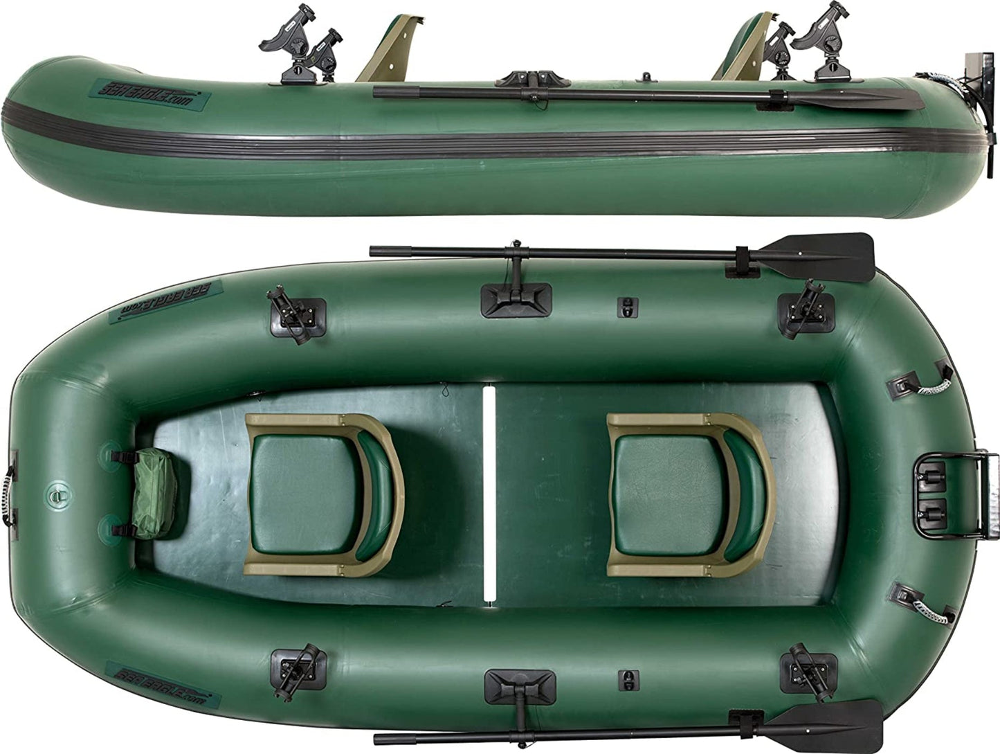 Sea Eagle Stealth Stalker STS10 Inflatable Portable Frameless Fishing Boat Pro Package Green STS10K_P New - STS10K_P