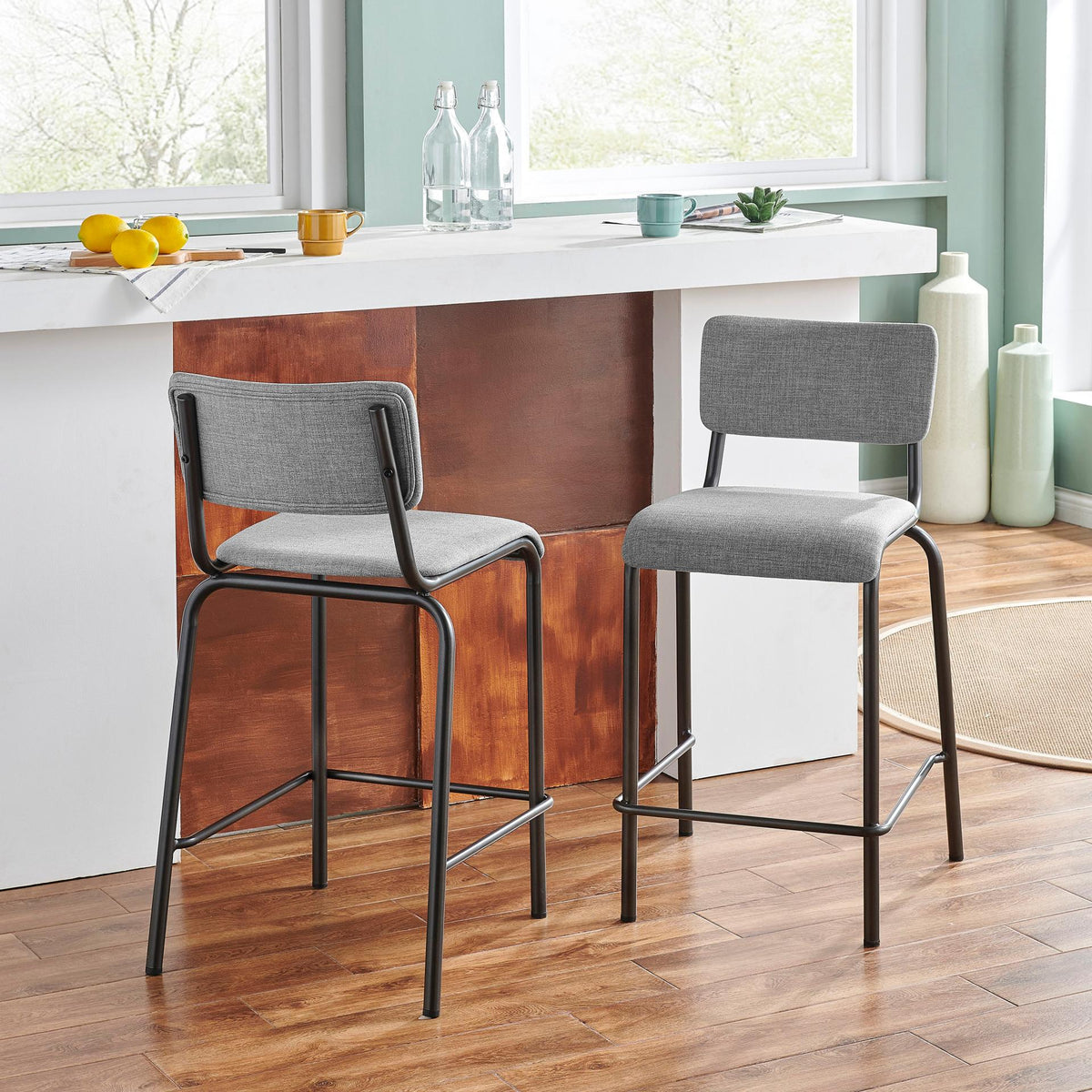New Pacific Direct Lehman Fabric Counter Stool, (Set of 4) -  9300099-530