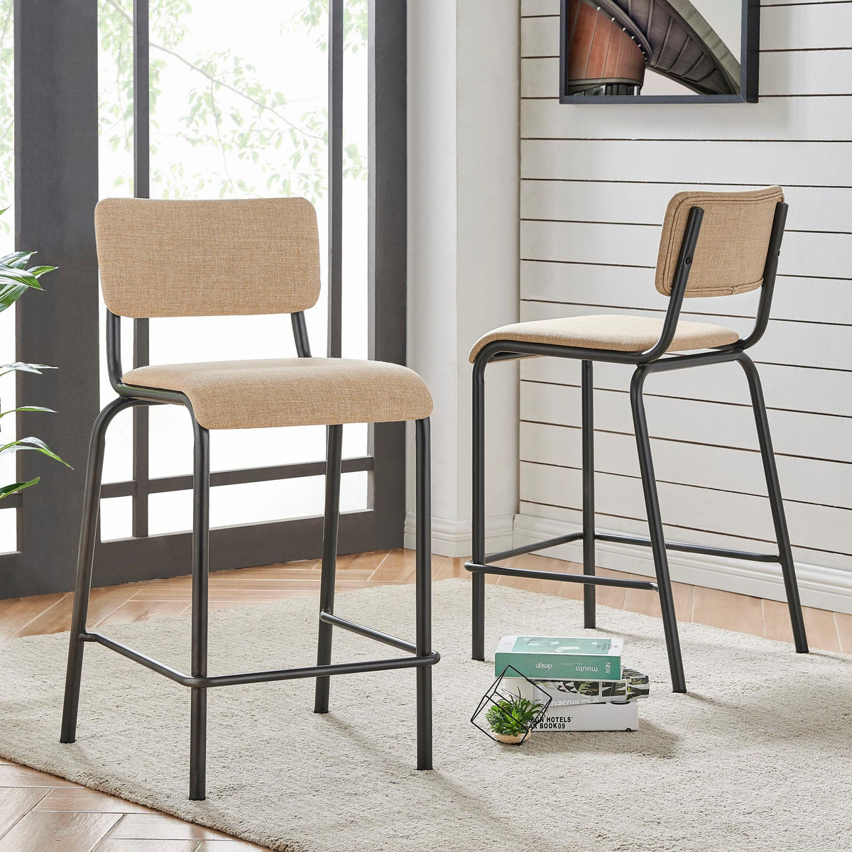 New Pacific Direct Lehman Fabric Counter Stool, (Set of 4)  - 9300099-532