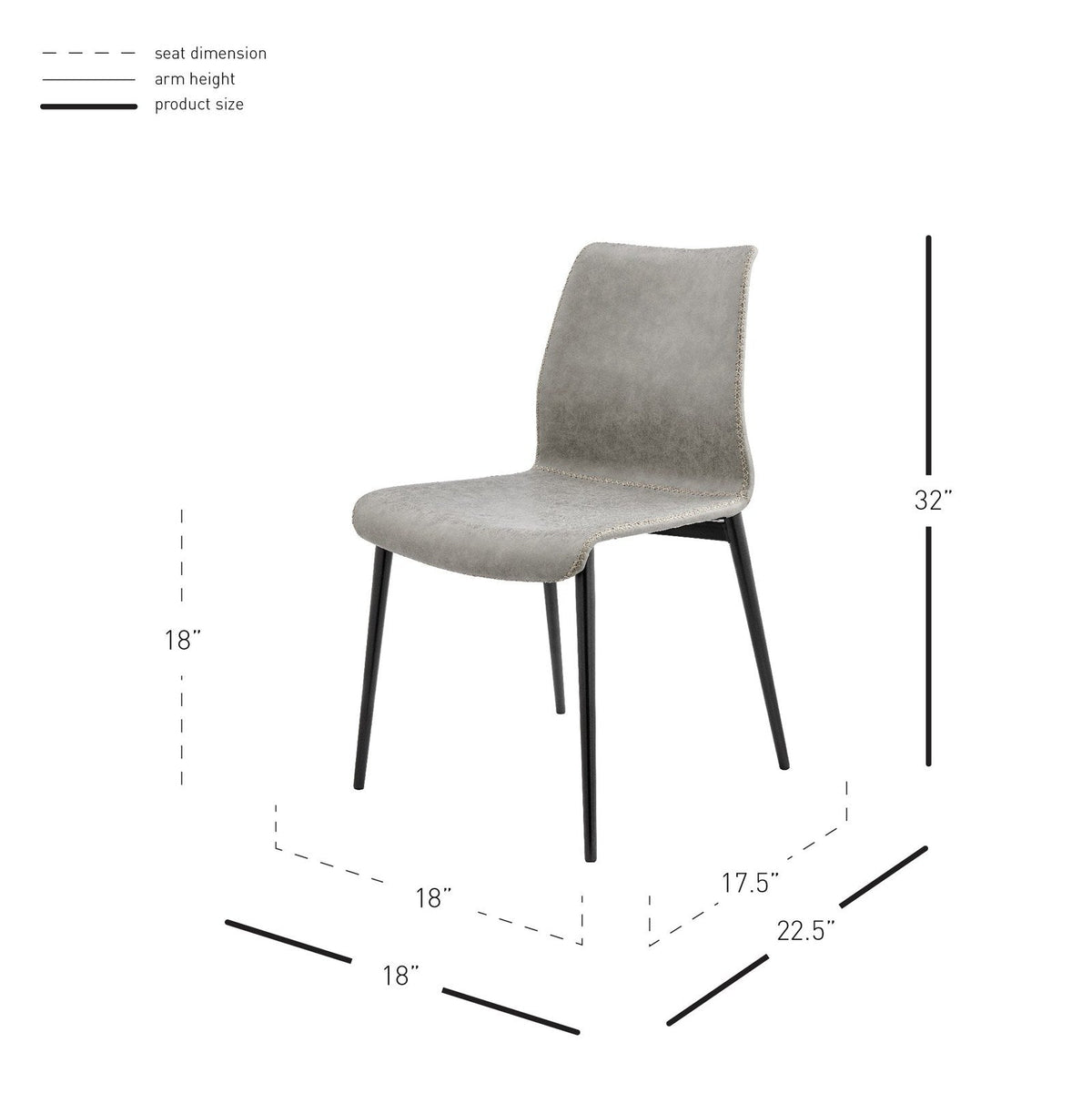 New Pacific Direct Jayden PU Dining Side Chair, (Set of 2) -  9300126-239