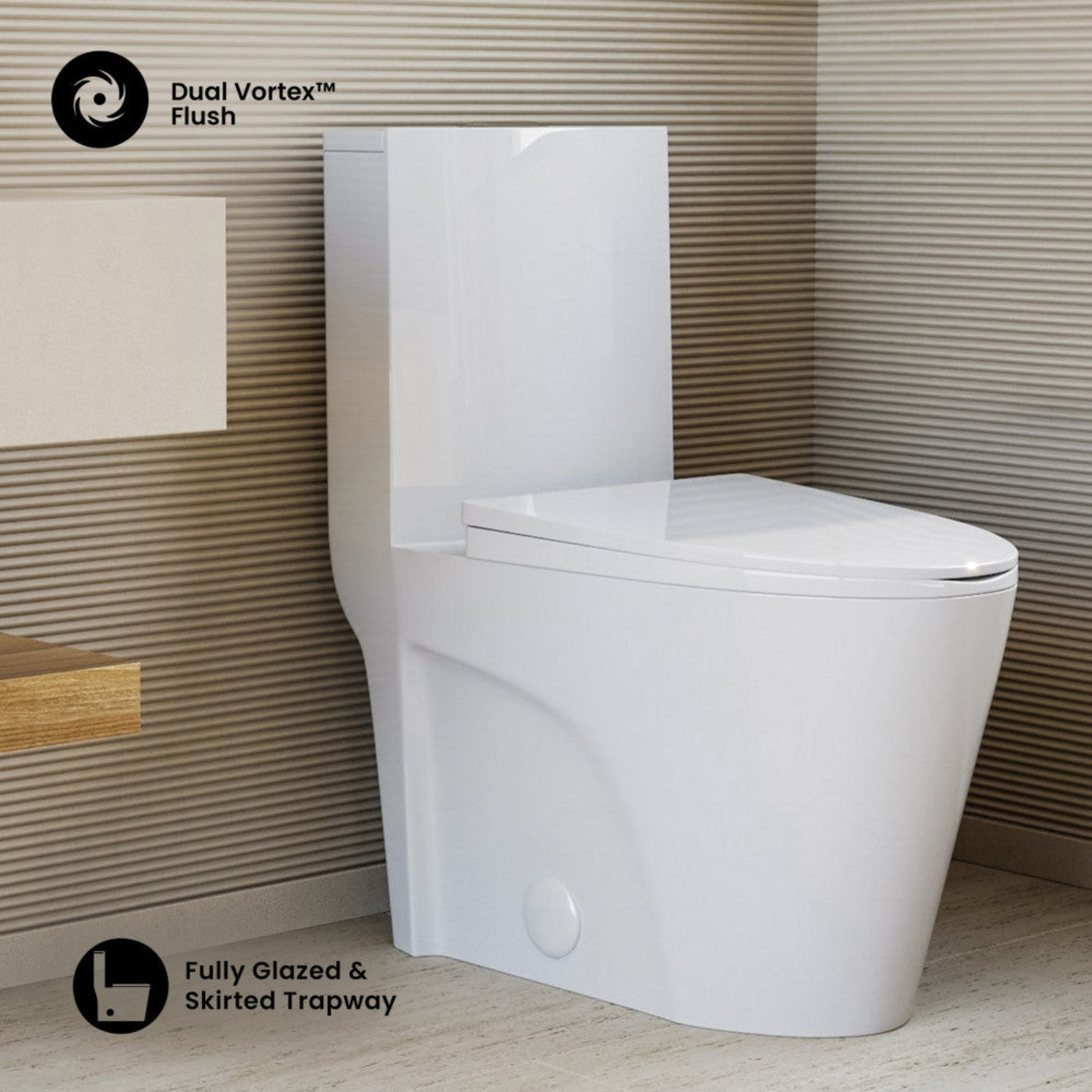 Swiss Madison St. Tropez One-Piece 14" Rough-in 1.1/1.6 GPF Dual Top Flush Elongated Toilet in Glossy White - SM-1T251