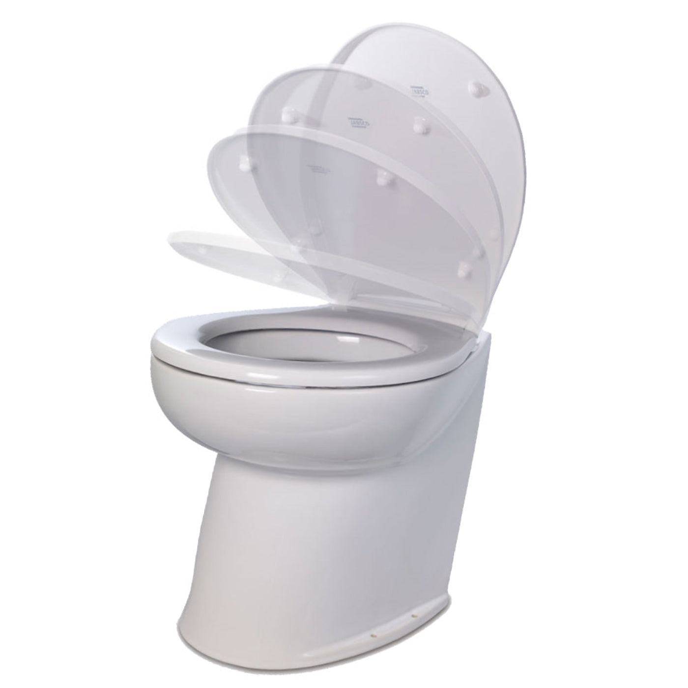 Jabsco Deluxe Flush 14" Angled Back 12V Freshwater Electric Marine Toilet w/Solenoid Valve  Soft Close Lid - CWR-98012