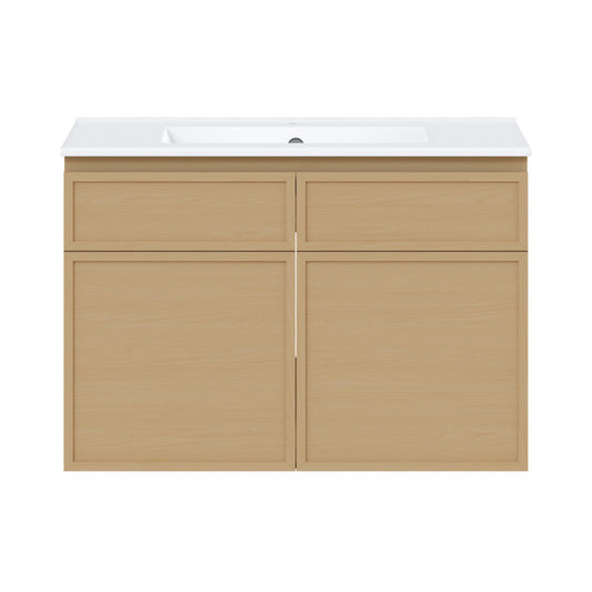 Swiss Madison St. Tropez 30" Wall-Mounted Bathroom Vanity in Natural Oak with Sink Top - SM-BV0825NO