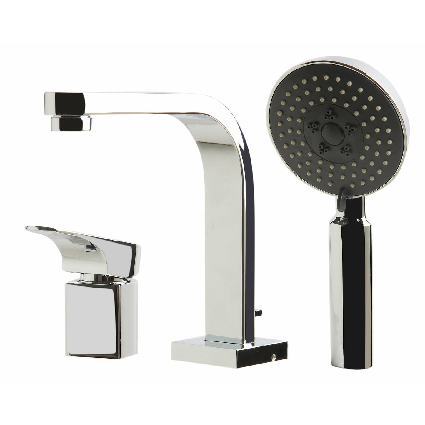 ALFI Deck Mounted Tub Filler and Round Hand Held Shower Head  - AB2703