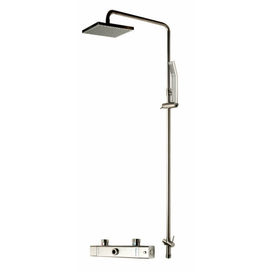 ALFI Square Brushed Nickel Style Thermostatic Exposed Shower Set  - AB2862-BN
