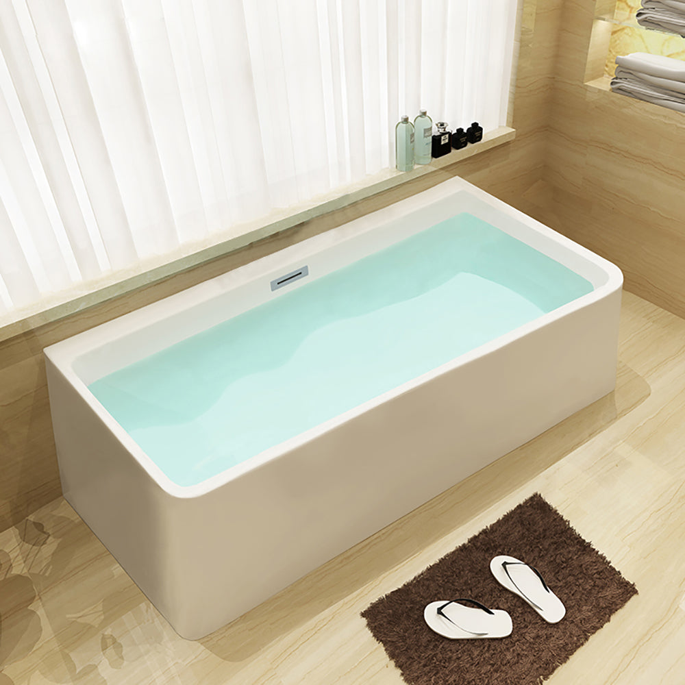 ALFI 67-Inch Rectangular White Freestanding Acrylic Soaking Bathtub  - AB8859